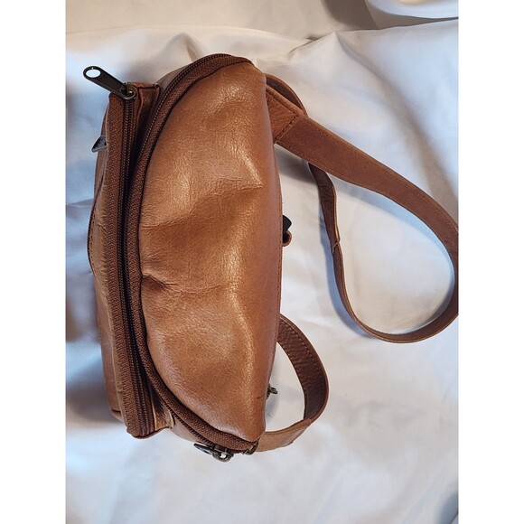 Vintage Distressed Tan Leather Fanny Pack Waist Belt Bag Adjustable Cambodia - Picture 11 of 16